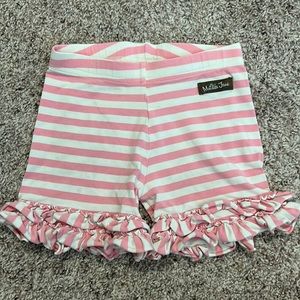 Matilda Jane pink striped ruffle shorts